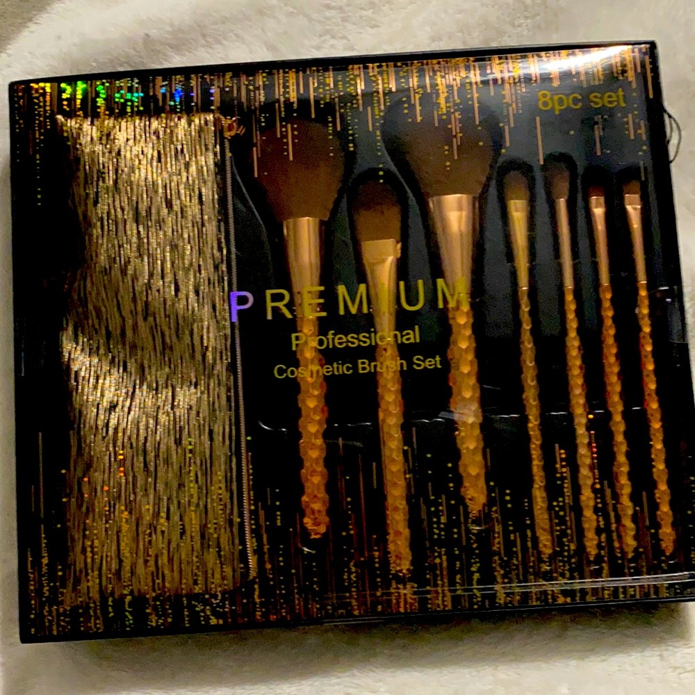 Premium Professional Cosmetic Brush 8pc Set